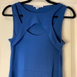 BCBGeneration Blue Maxi Dress Sleeveless Racerback Side Slit XS Elegant